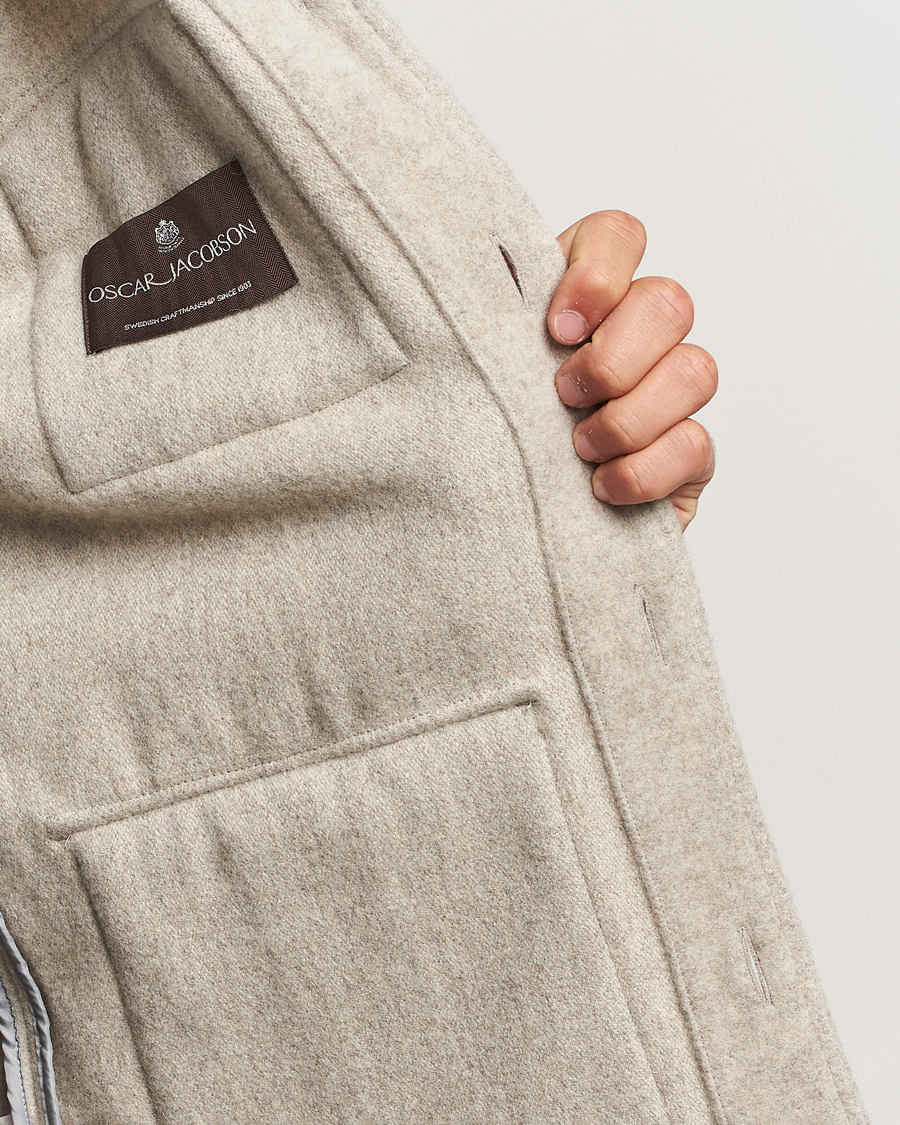 Herre | Jakker | Oscar Jacobson | Safari Wool Shirt Jacket Beige