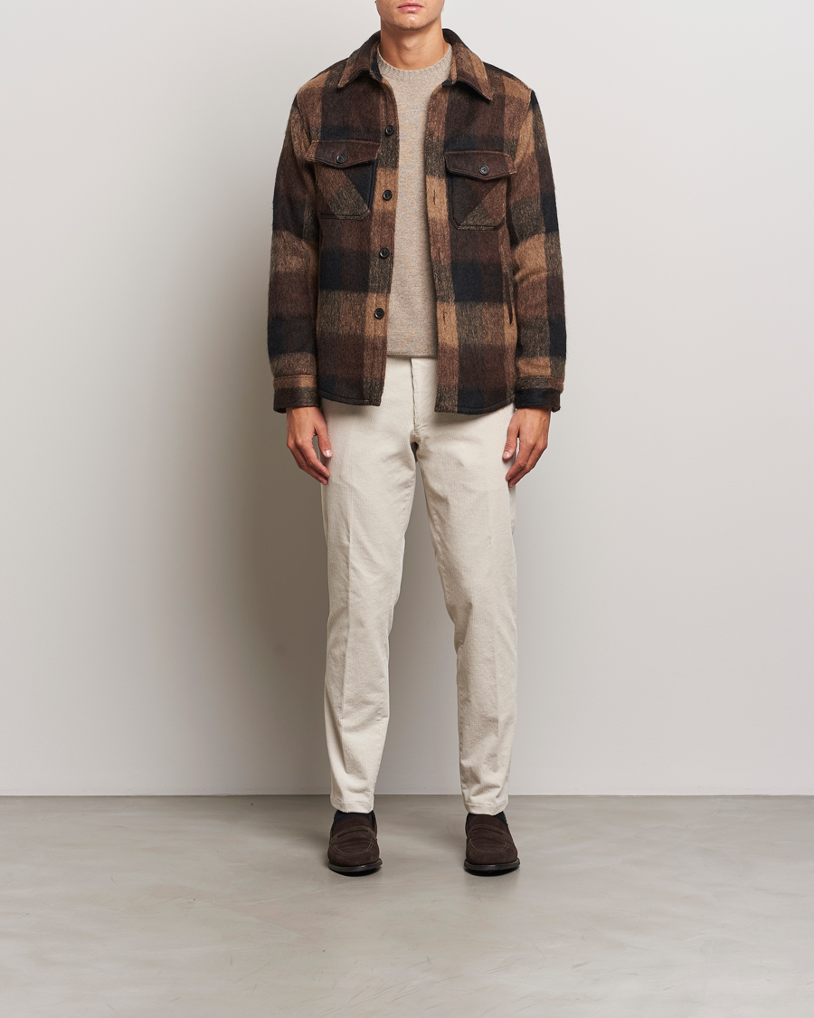 Herre | Jakker | Oscar Jacobson | Maverick Checked Shirt Jacket Brown