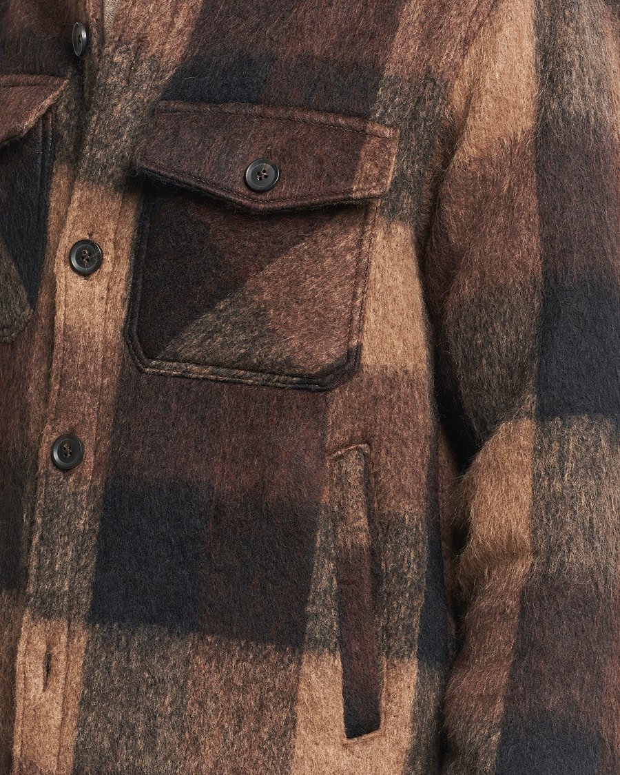 Herre | Jakker | Oscar Jacobson | Maverick Checked Shirt Jacket Brown