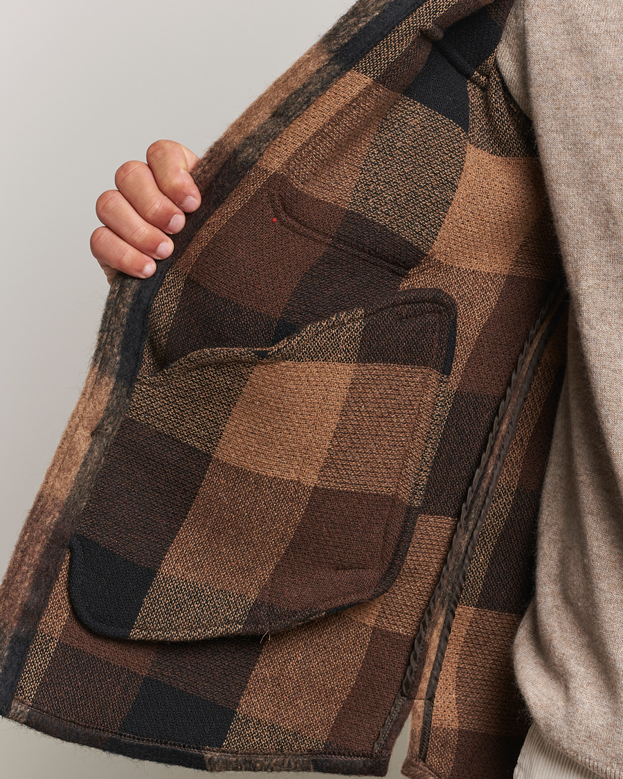 Herre | Jakker | Oscar Jacobson | Maverick Checked Shirt Jacket Brown