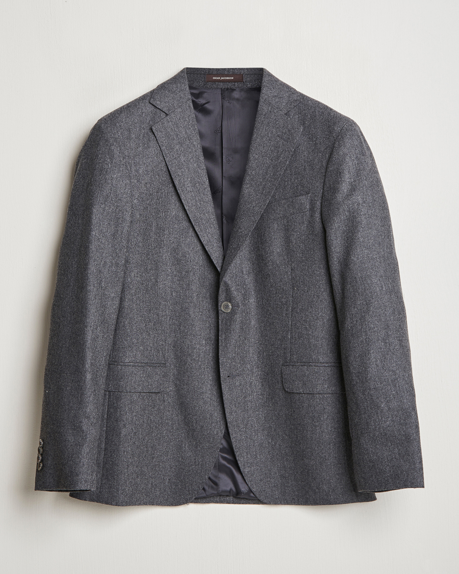 Herre | Blazere & jakker | Oscar Jacobson | Fogerty Flannel Blazer Dark Grey