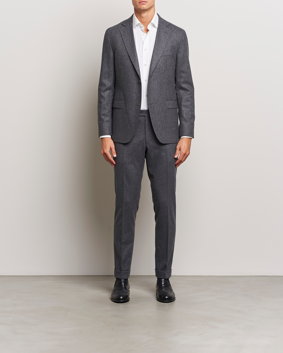 Herre | Blazere & jakker | Oscar Jacobson | Fogerty Flannel Blazer Dark Grey
