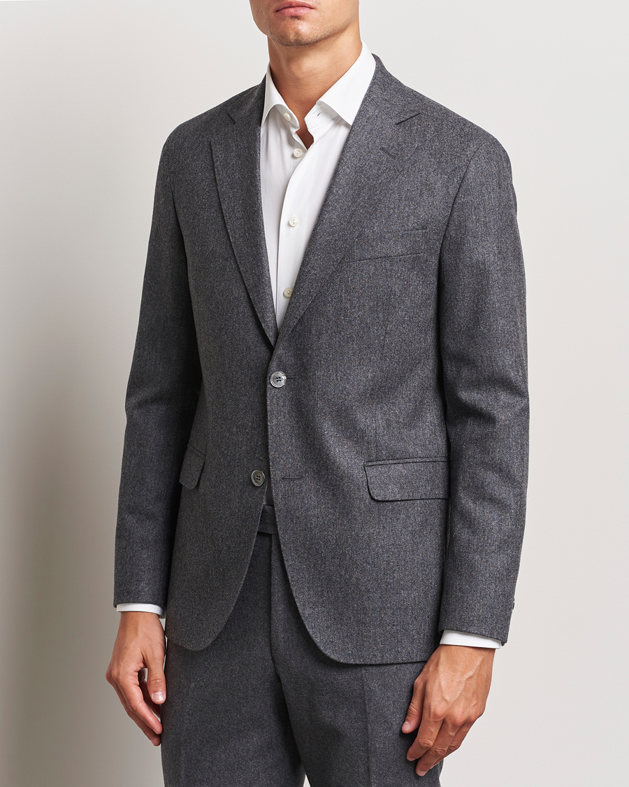 Herre | Blazere & jakker | Oscar Jacobson | Fogerty Flannel Blazer Dark Grey