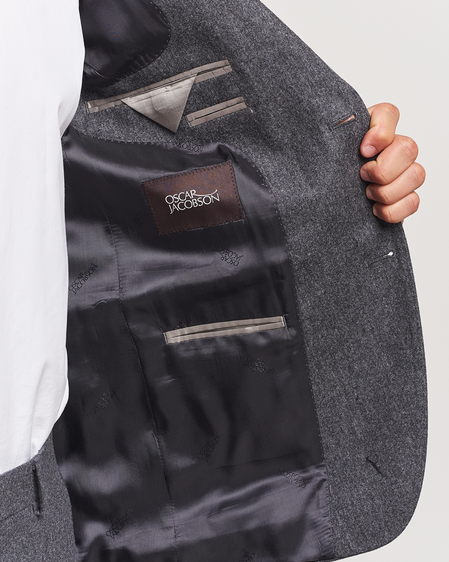 Herre | Blazere & jakker | Oscar Jacobson | Fogerty Flannel Blazer Dark Grey