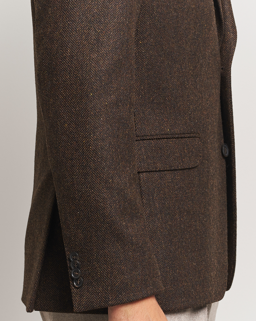 Herre | Blazere & jakker | Oscar Jacobson | Fogerty Moon Herringbone Tweed Blazer Brown