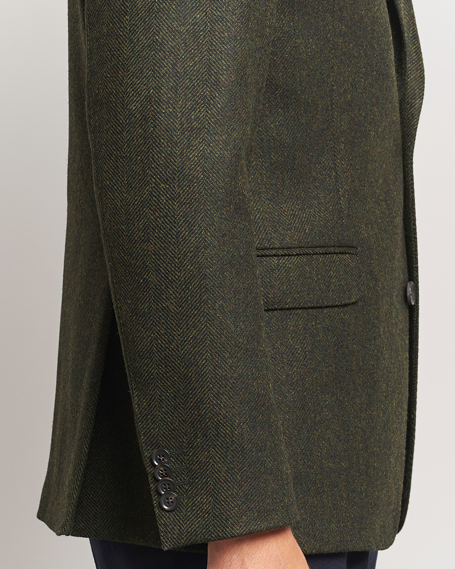 Herre | Blazere & jakker | Oscar Jacobson | Fogerty Moon Herringbone Tweed Blazer Green
