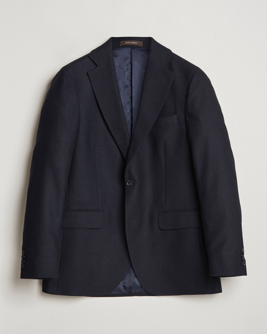 Herre | Blazere & jakker | Oscar Jacobson | Fogerty Wool Hopsack Blazer Navy