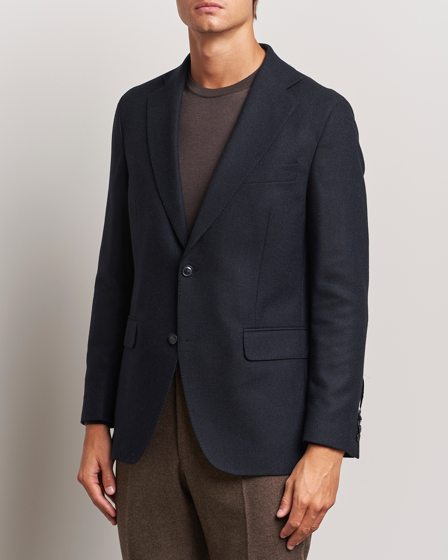 Herre | Blazere & jakker | Oscar Jacobson | Fogerty Wool Hopsack Blazer Navy