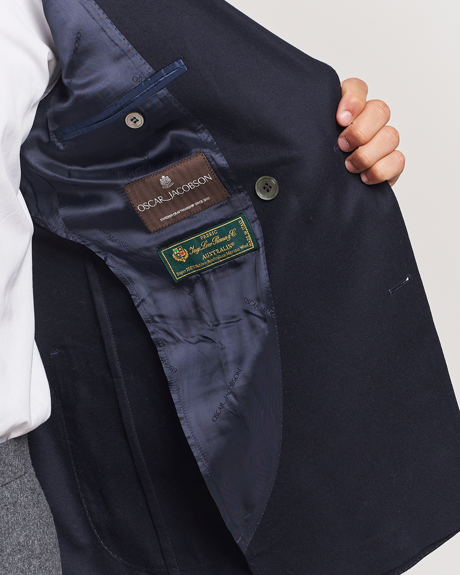 Herre | Blazere & jakker | Oscar Jacobson | Farris DB Super 150's Loro Piana Wool Blazer Navy