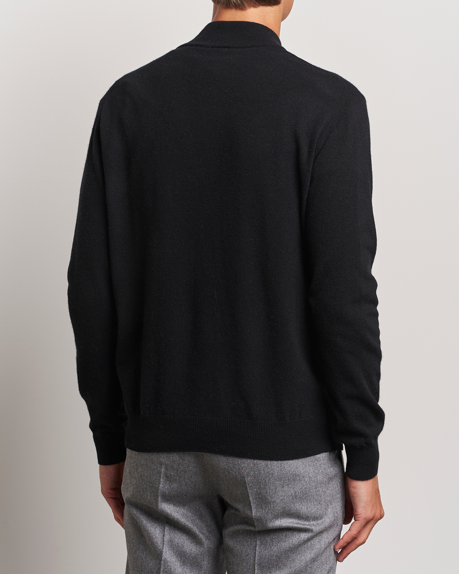 Herre | Trøjer | Oscar Jacobson | Patton Wool/Cashmere Half Zip Black