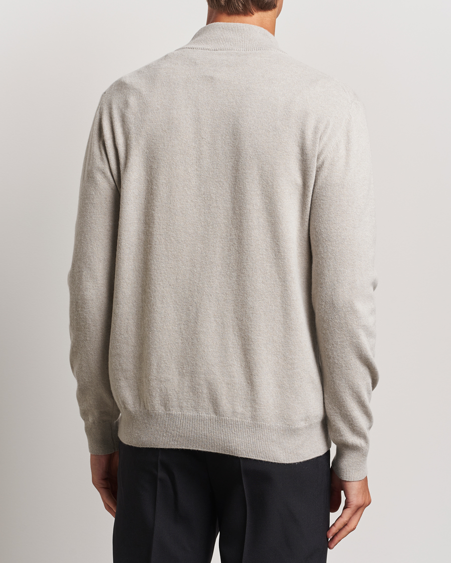 Herre | Trøjer | Oscar Jacobson | Patton Wool/Cashmere Half Zip Light Beige