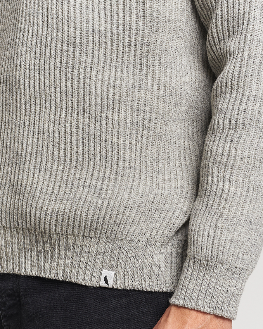 Herre | Trøjer | Peregrine | Ford Knitted Wool Half Zip Light Grey