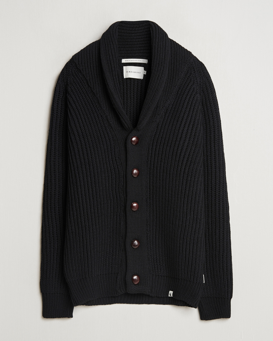 Herre | Trøjer | Peregrine | Wilkinson Ribbed Wool Cardigan Black
