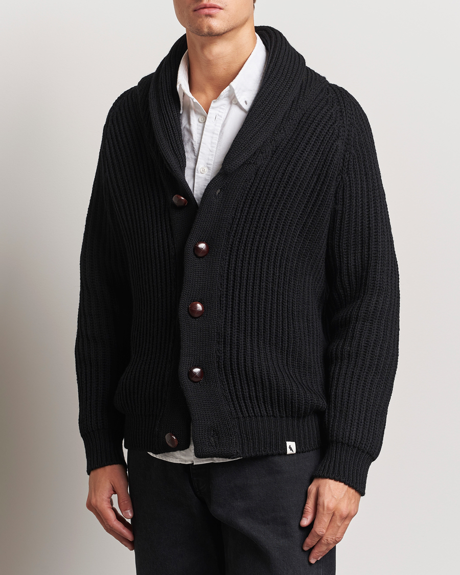 Herre | Trøjer | Peregrine | Wilkinson Ribbed Wool Cardigan Black
