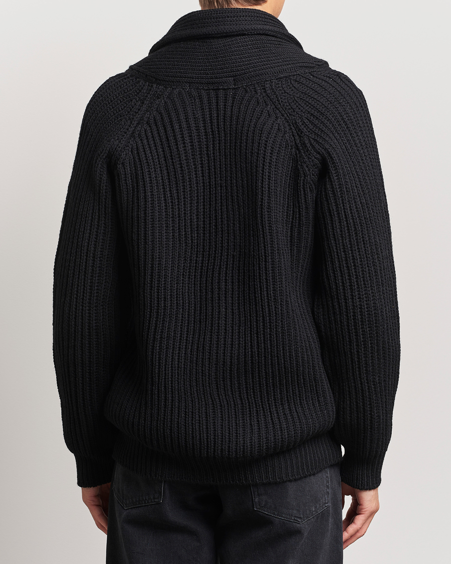 Herre | Trøjer | Peregrine | Wilkinson Ribbed Wool Cardigan Black