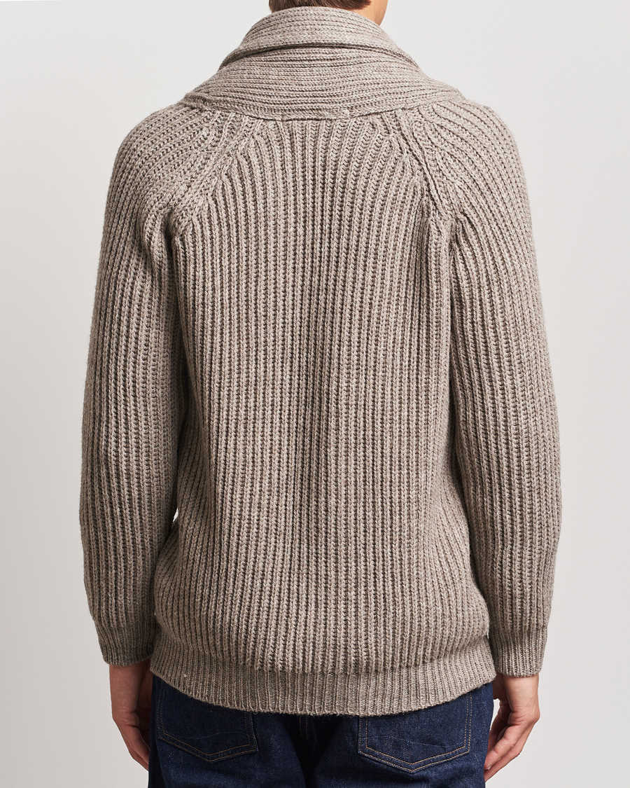 Herre | Trøjer | Peregrine | Wilkinson Ribbed Wool Cardigan Light Brown