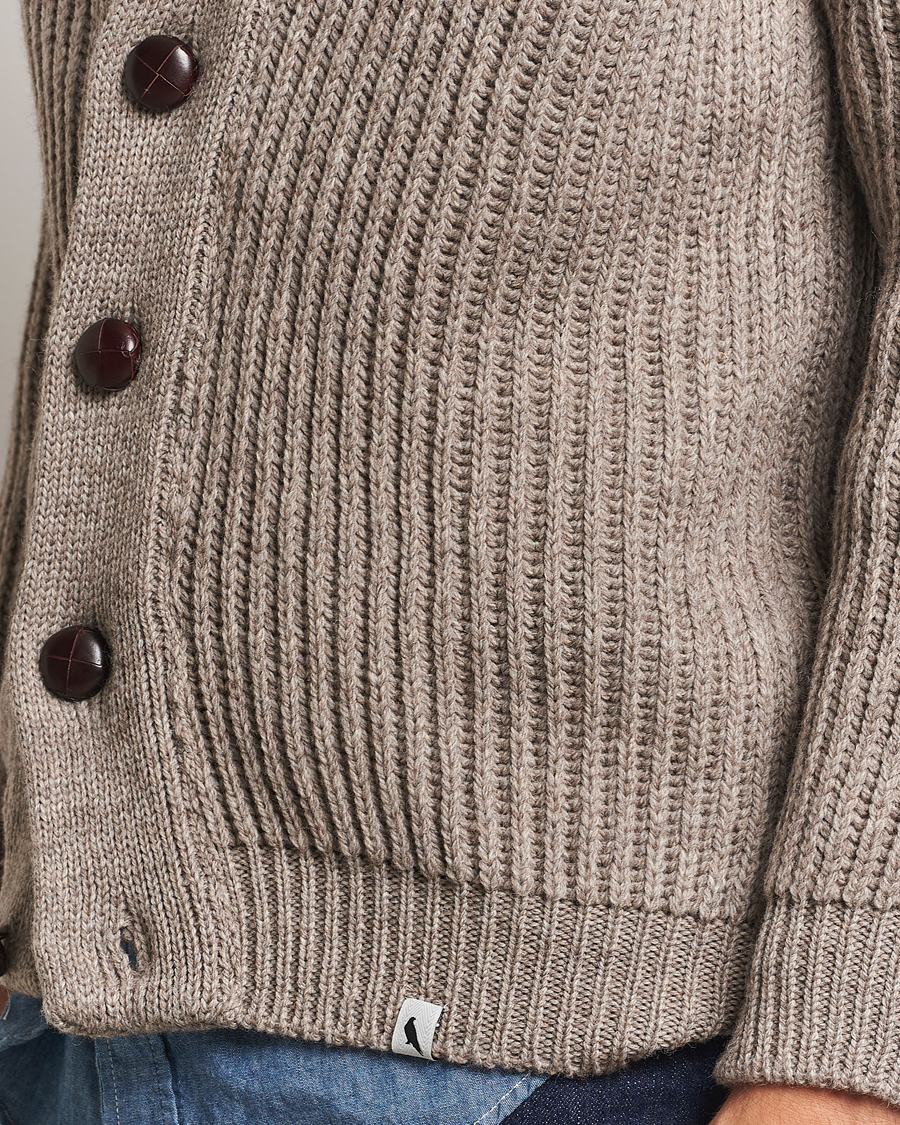 Herre | Trøjer | Peregrine | Wilkinson Ribbed Wool Cardigan Light Brown