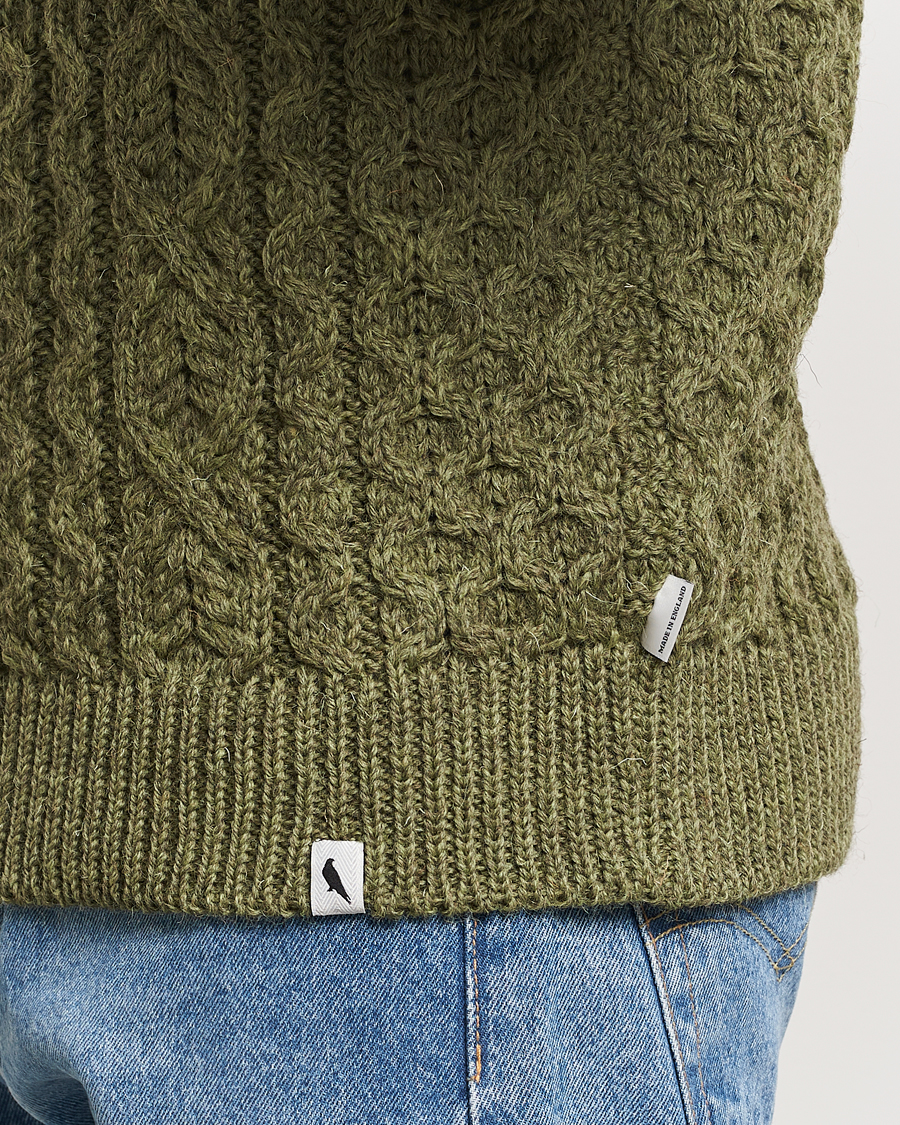 Herre | Trøjer | Peregrine | Hudson Wool Aran Knitted Jumper Apple