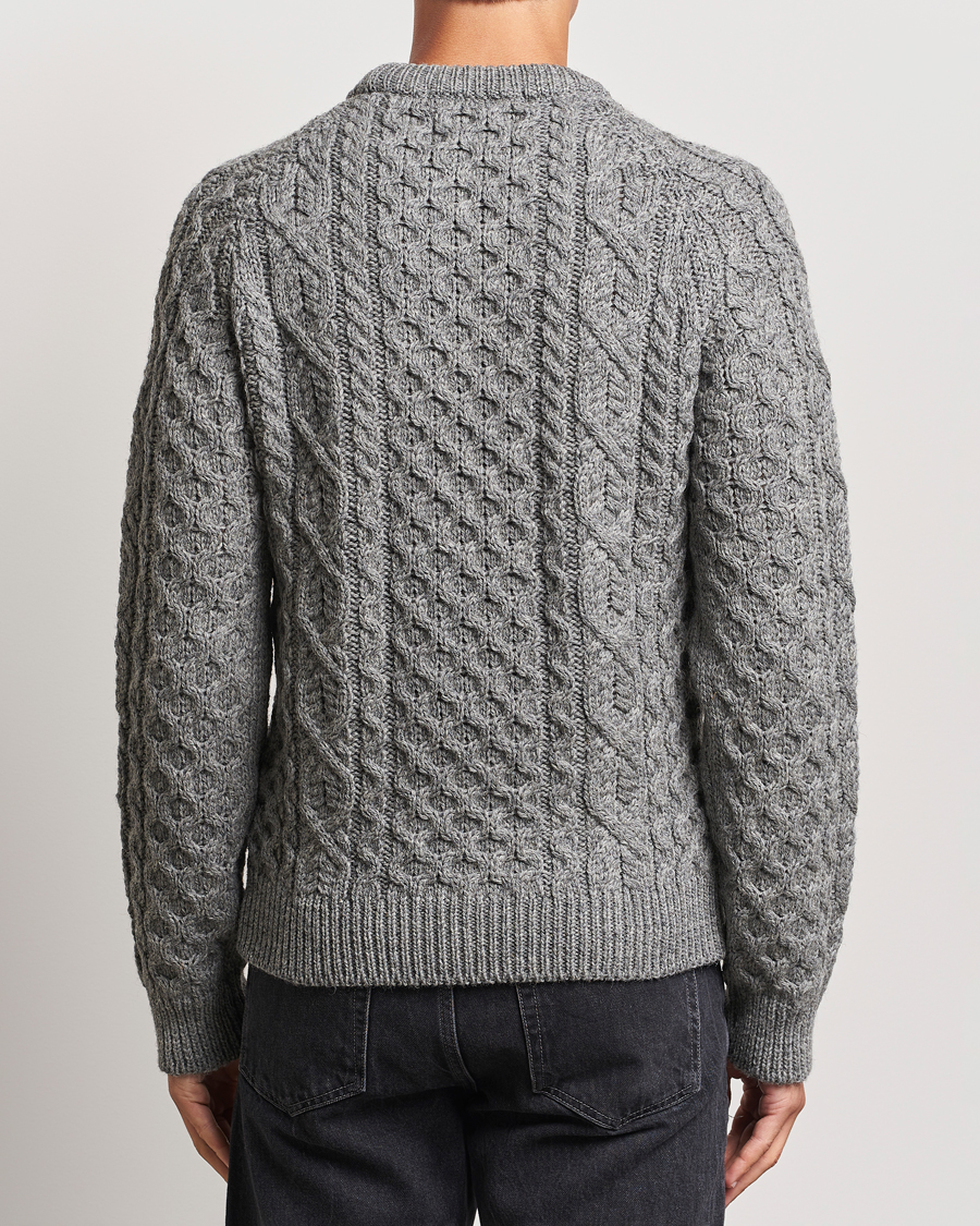 Herre | Trøjer | Peregrine | Hudson Wool Aran Knitted Jumper Steel