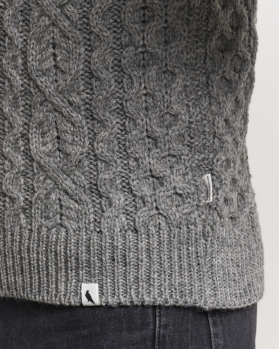 Herre | Trøjer | Peregrine | Hudson Wool Aran Knitted Jumper Steel