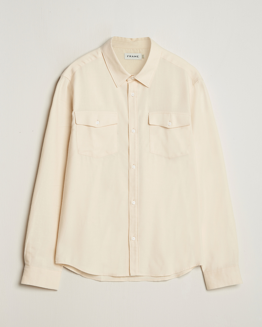 Herre | Skjorter | FRAME | Double Pocket Wool Blend Shirt Off White