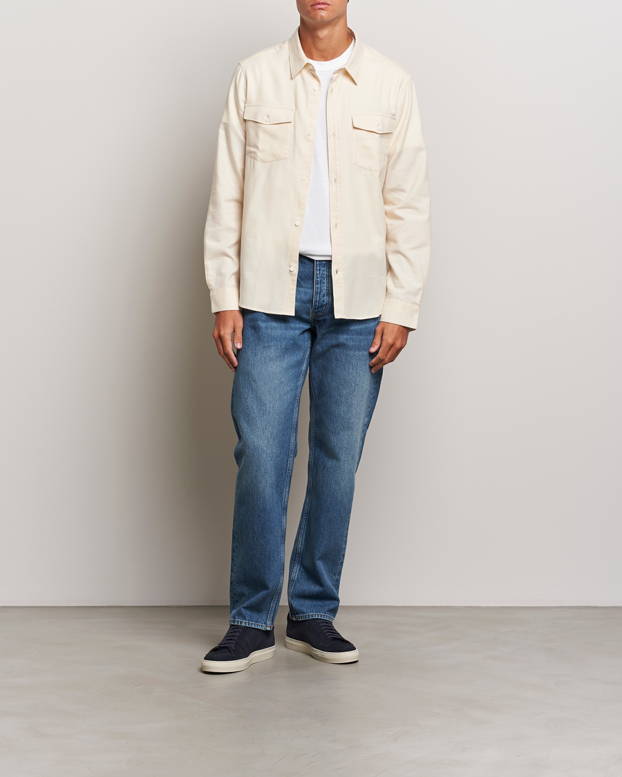 Herre | Skjorter | FRAME | Double Pocket Wool Blend Shirt Off White