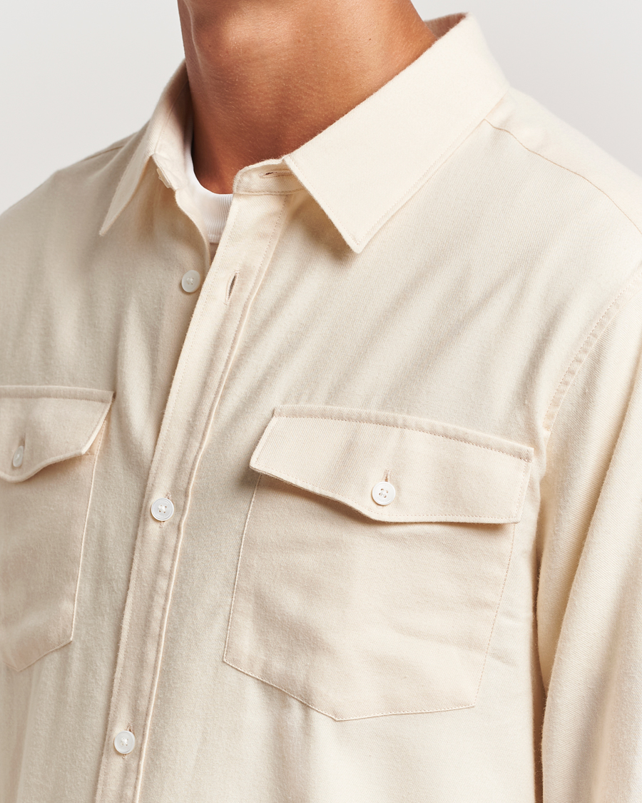 Herre | Skjorter | FRAME | Double Pocket Wool Blend Shirt Off White