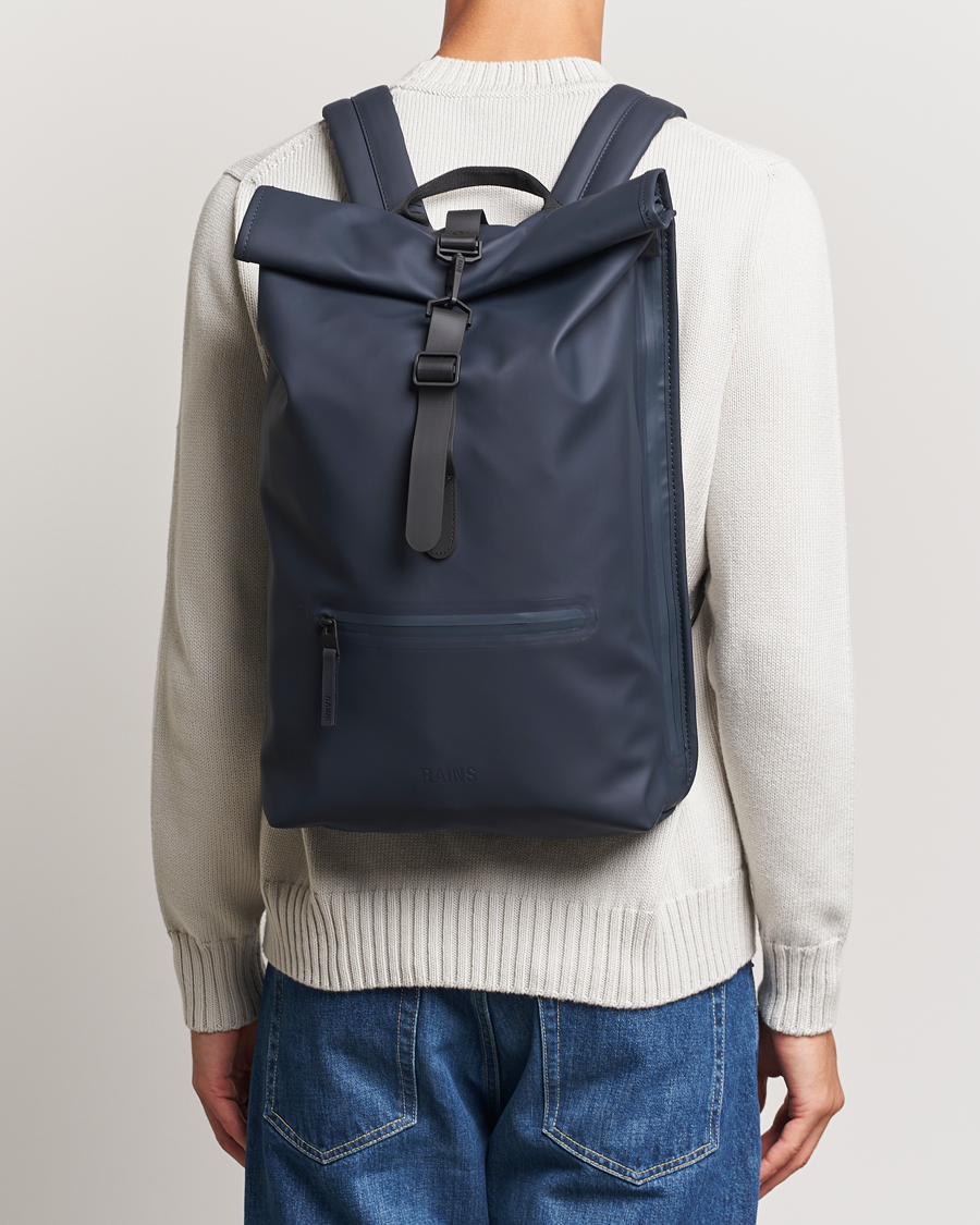 Herre | Tasker | RAINS | Rolltop Rucksack Navy