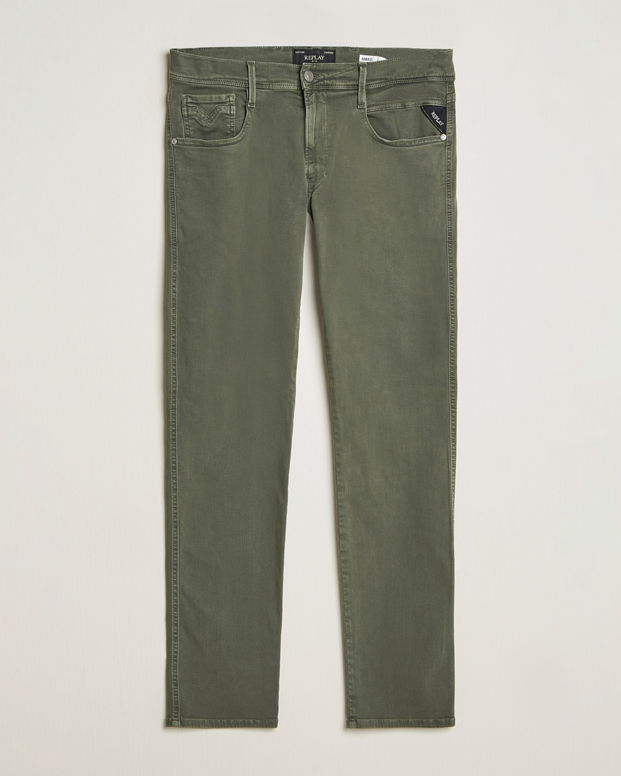 Herre | Bukser | Replay | Anbass Hyperflex X.Lite 5-Pocket Pants Dark Green