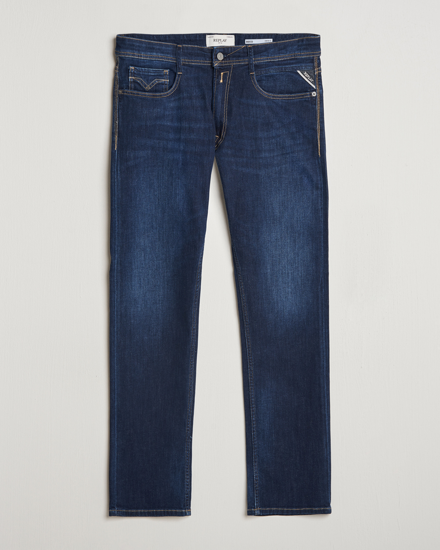 Herre | Jeans | Replay | Rocco Tapered Stretch Jeans Dark Blue
