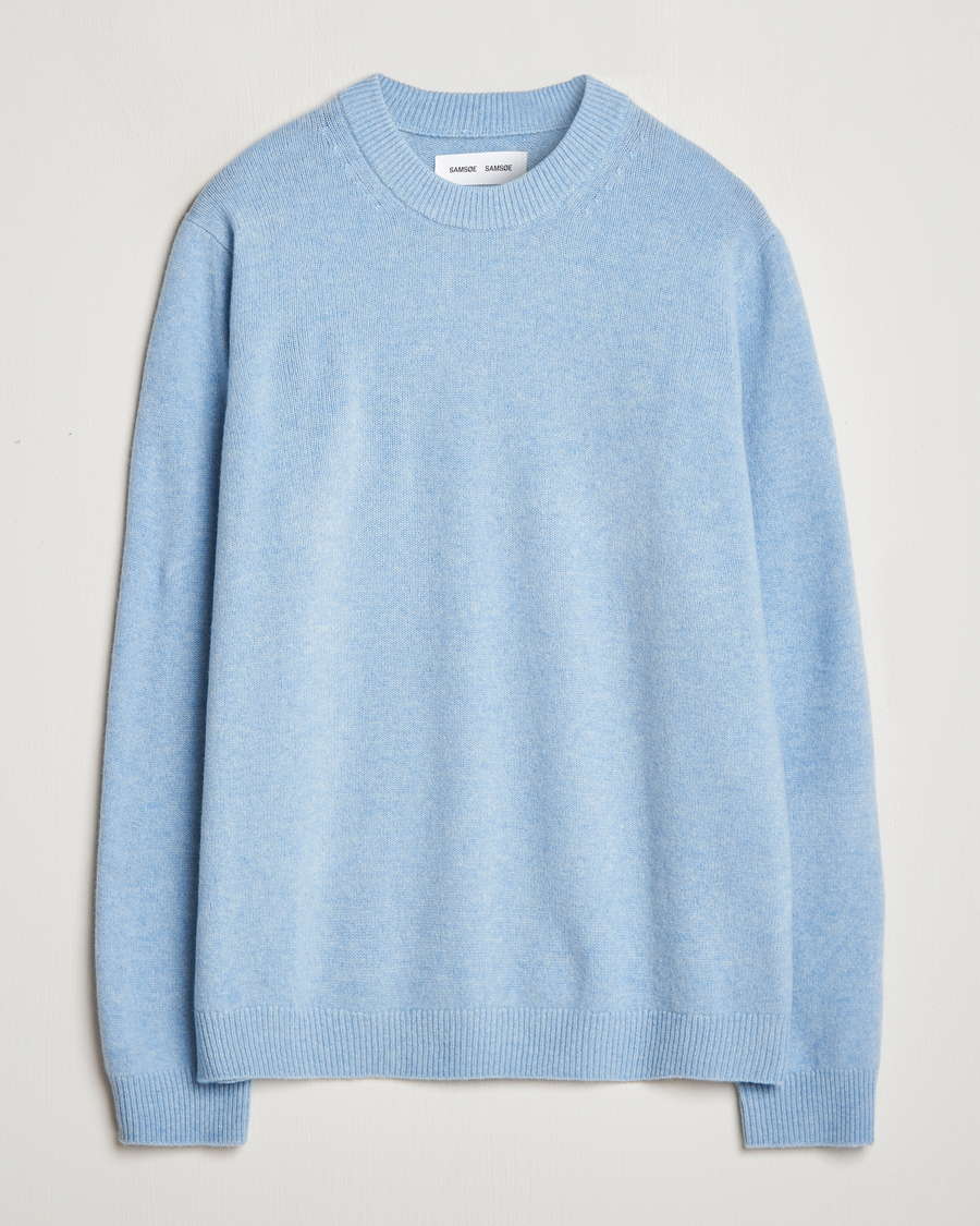 Herre | Trøjer | Samsøe Samsøe | Isak Knitted Crew Neck Subdued Blue