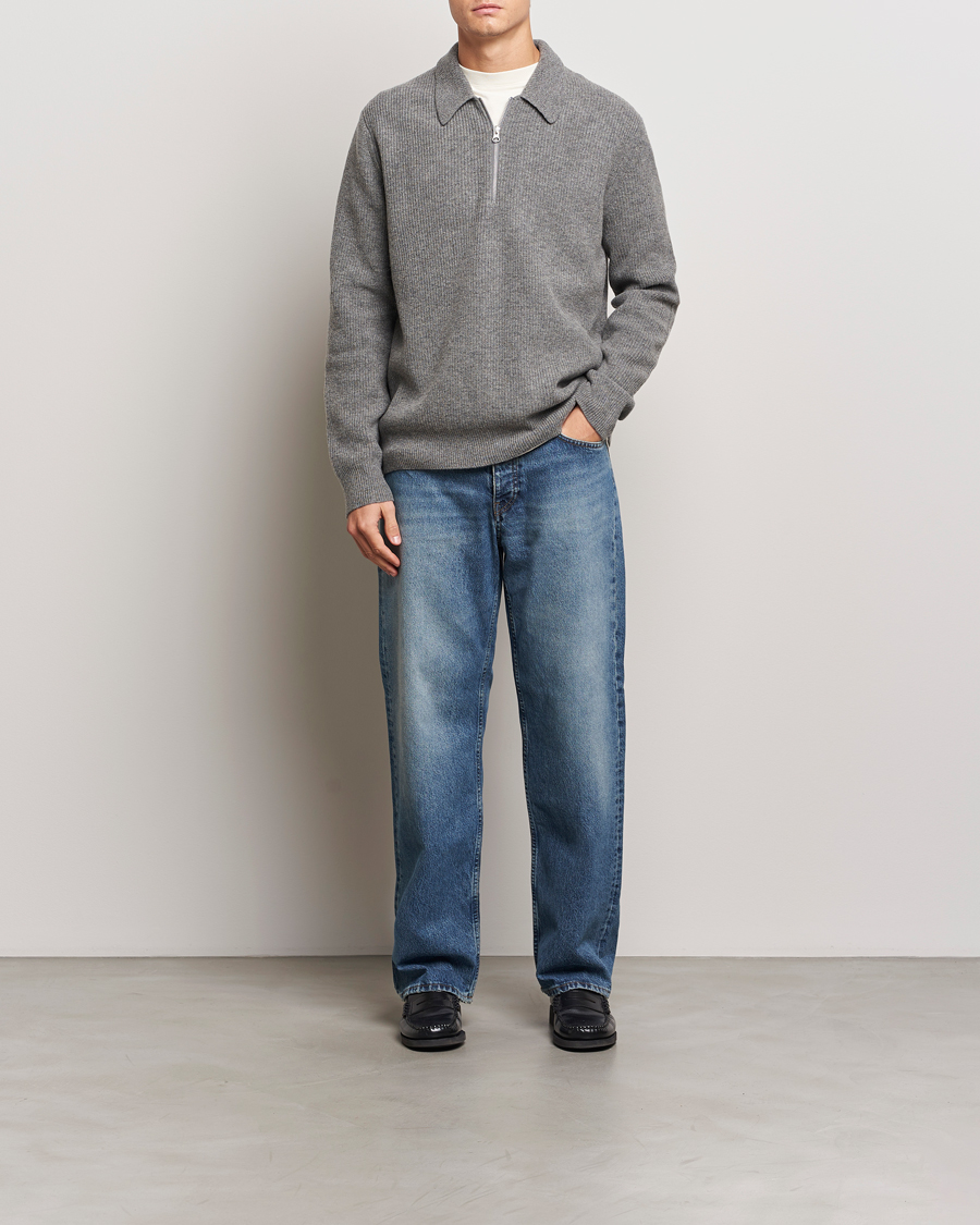 Herre | Trøjer | Samsøe Samsøe | Saisaks Half Zip Polo Dark Grey Melange