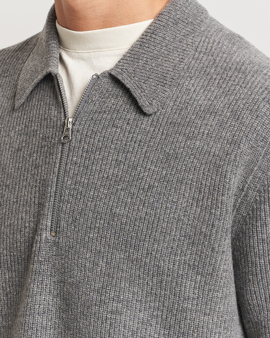 Herre | Trøjer | Samsøe Samsøe | Saisaks Half Zip Polo Dark Grey Melange