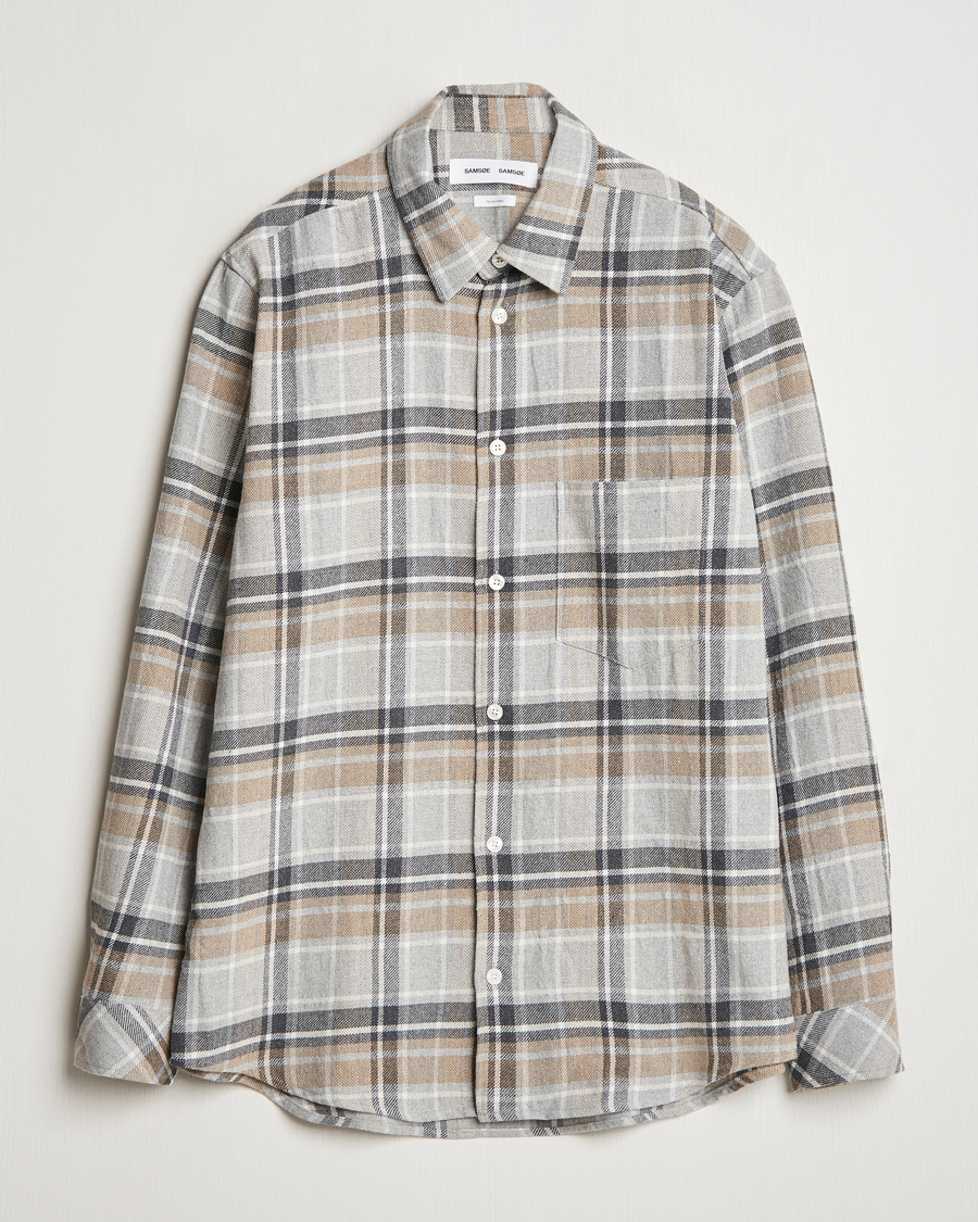 Herre | Skjorter | Samsøe Samsøe | Damon Checked Shirt Beige/Grey