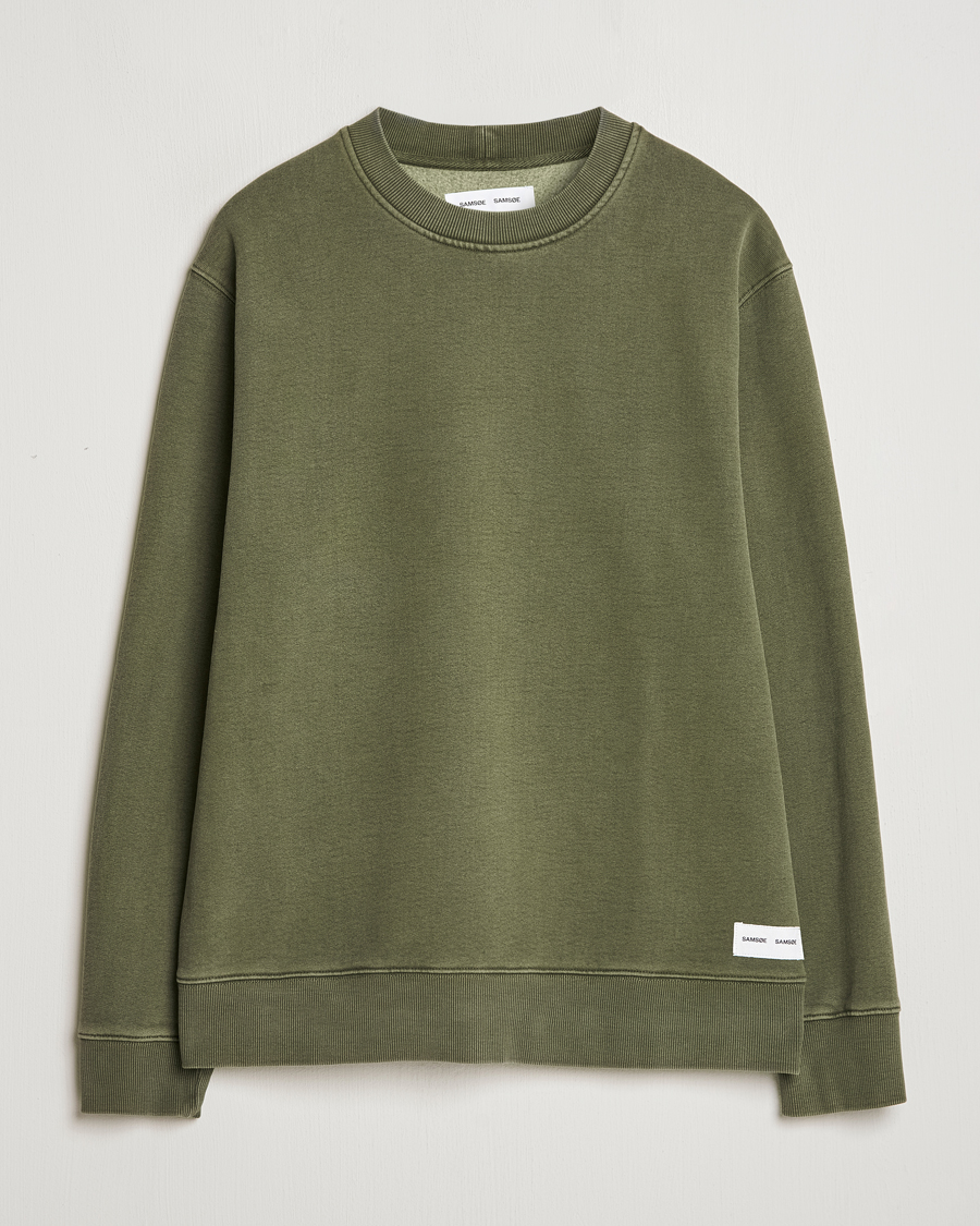Herre | Trøjer | Samsøe Samsøe | Pigment Dyed Crew Neck Sweatshirt Forest Night