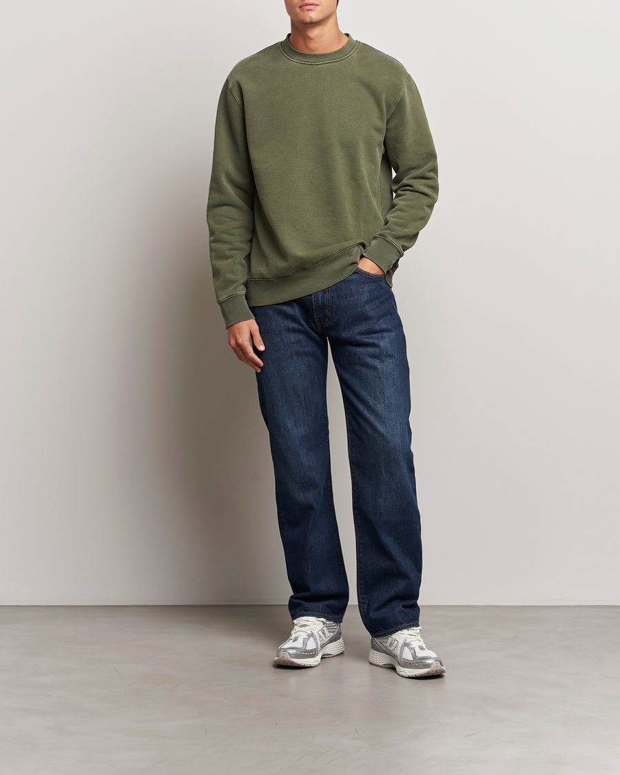 Herre | Trøjer | Samsøe Samsøe | Pigment Dyed Crew Neck Sweatshirt Forest Night