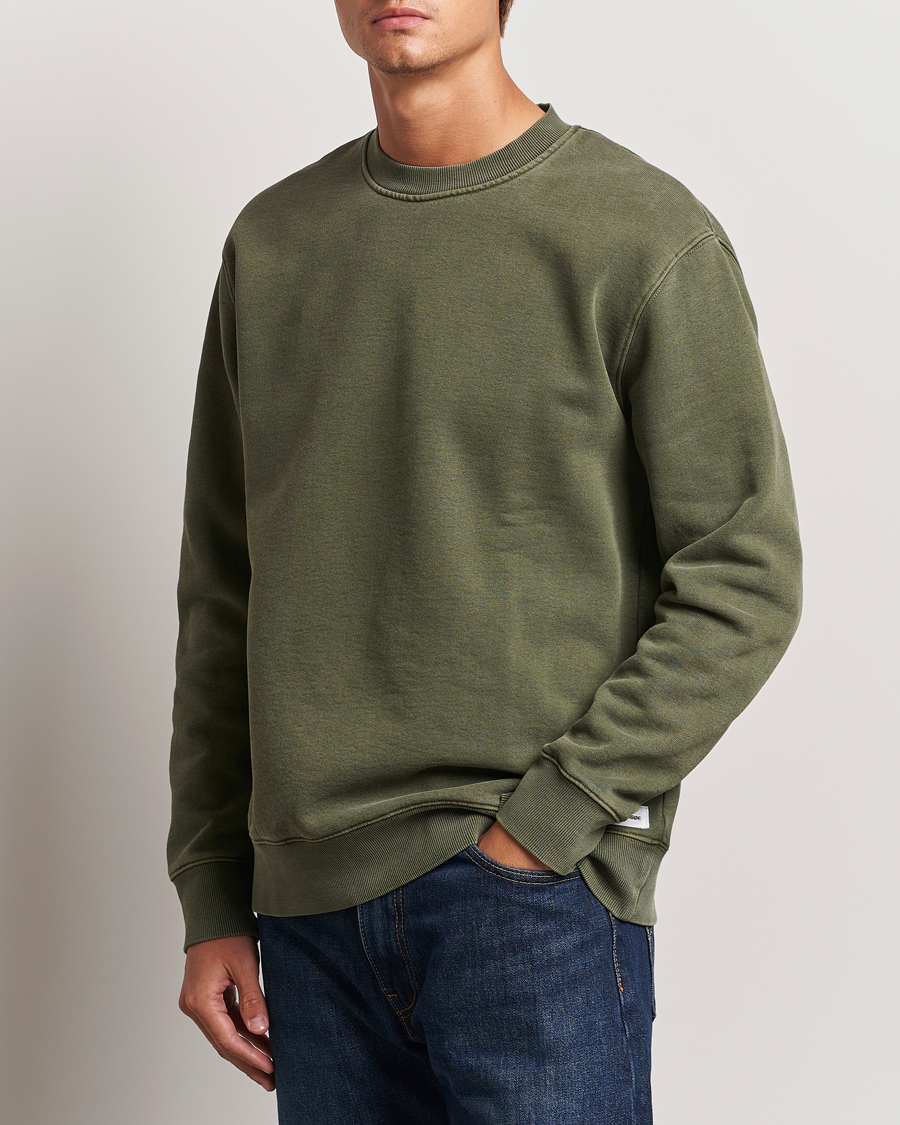 Herre | Trøjer | Samsøe Samsøe | Pigment Dyed Crew Neck Sweatshirt Forest Night