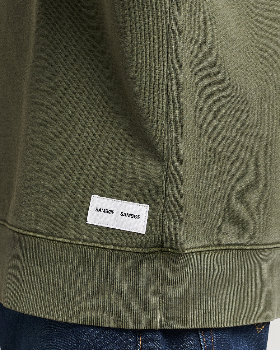 Herre | Trøjer | Samsøe Samsøe | Pigment Dyed Crew Neck Sweatshirt Forest Night
