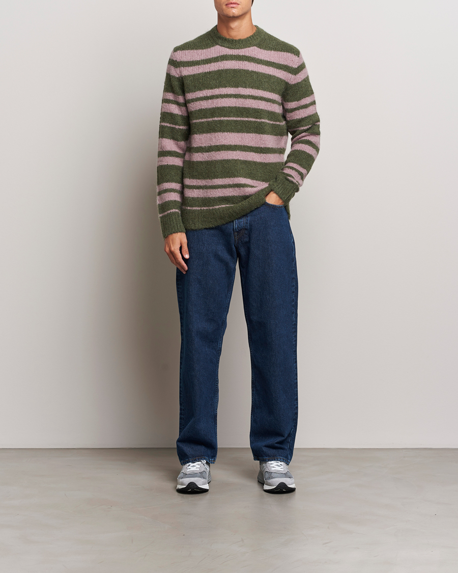 Herre | Trøjer | Samsøe Samsøe | Arin Mohair Striped Sweater Green/Pink