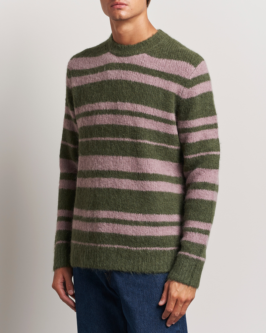 Herre | Trøjer | Samsøe Samsøe | Arin Mohair Striped Sweater Green/Pink