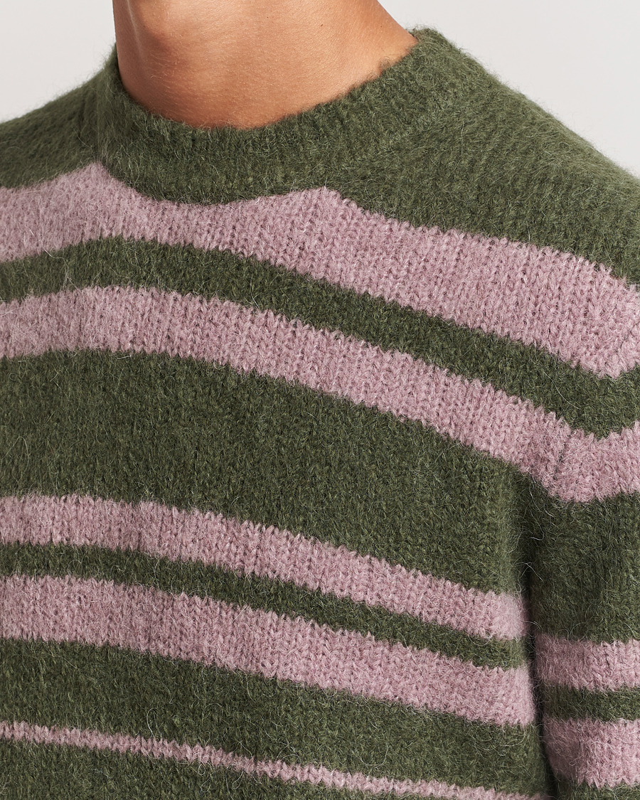 Herre | Trøjer | Samsøe Samsøe | Arin Mohair Striped Sweater Green/Pink