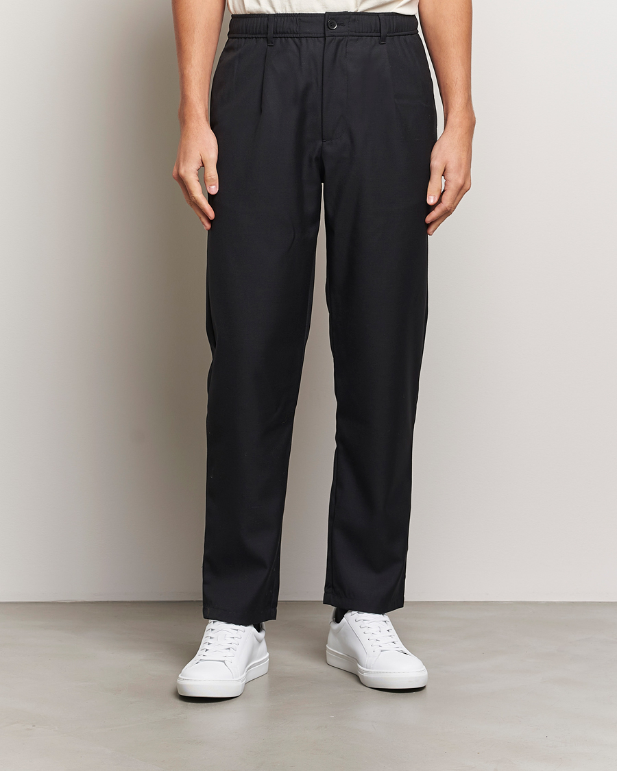 Herre | Bukser | Samsøe Samsøe | Bertil Pleated Drawstring Trousers Black