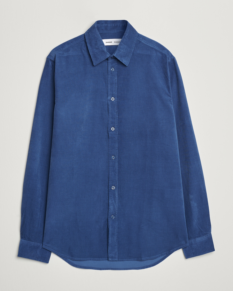 Herre | Skjorter | Samsøe Samsøe | Liam Baby Cord Shirt True Navy