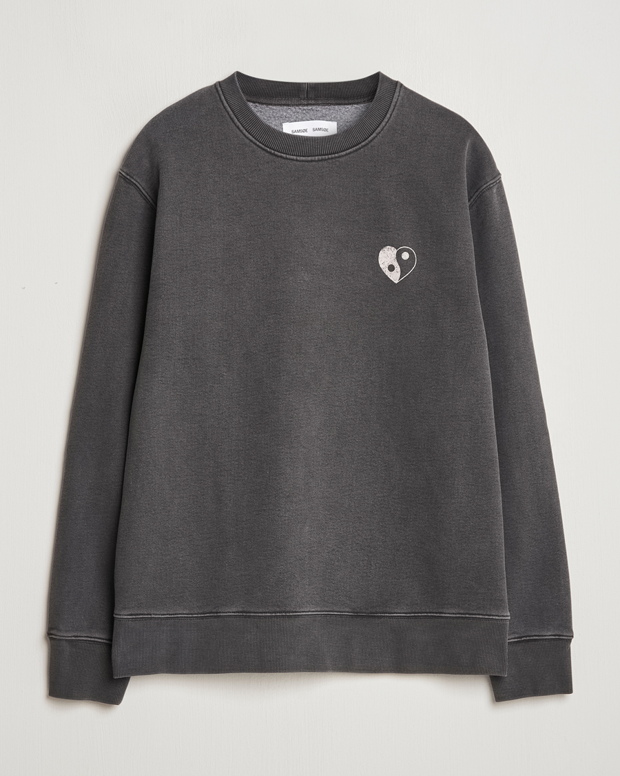 Herre | Trøjer | Samsøe Samsøe | Poetry Printed Crew Neck Sweatshirt Black Balance