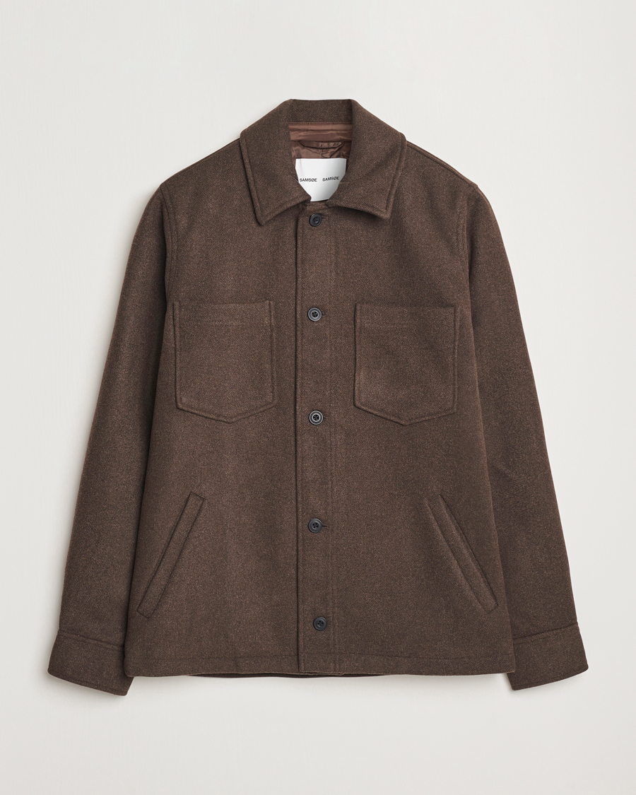 Herre | Jakker | Samsøe Samsøe | Pally Padded Shirt Jacket Chocolate Brown