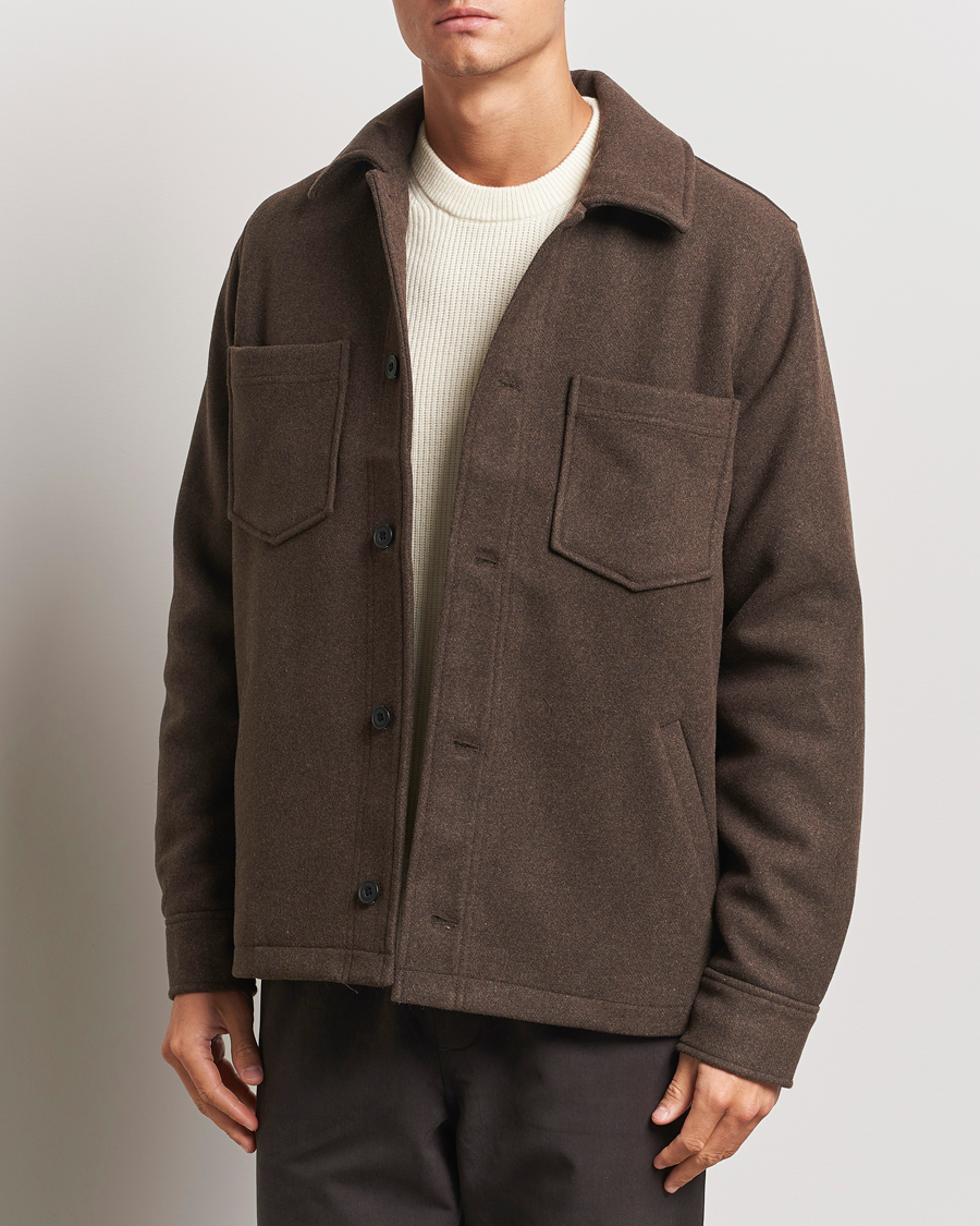 Herre | Jakker | Samsøe Samsøe | Pally Padded Shirt Jacket Chocolate Brown