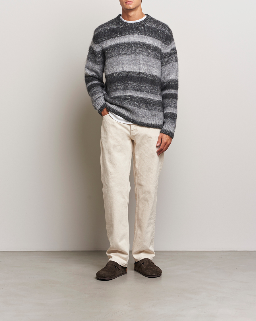 Herre | Trøjer | Samsøe Samsøe | Saarin Mohair Striped Sweater Grey