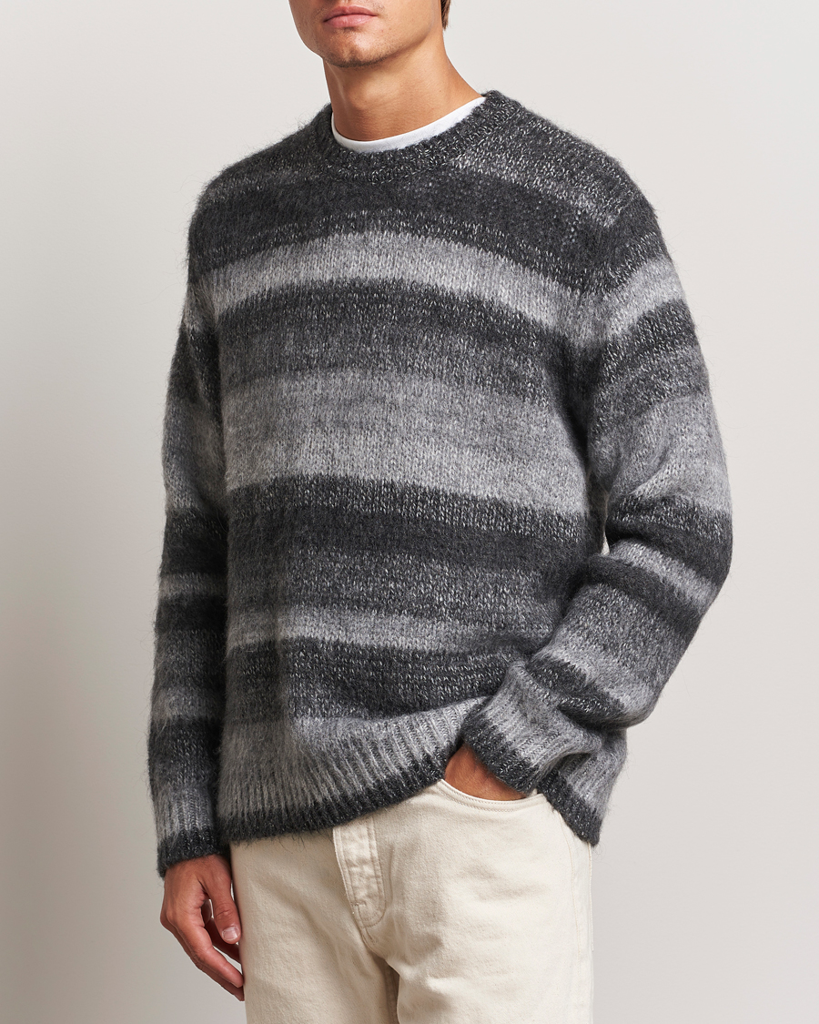 Herre | Trøjer | Samsøe Samsøe | Saarin Mohair Striped Sweater Grey