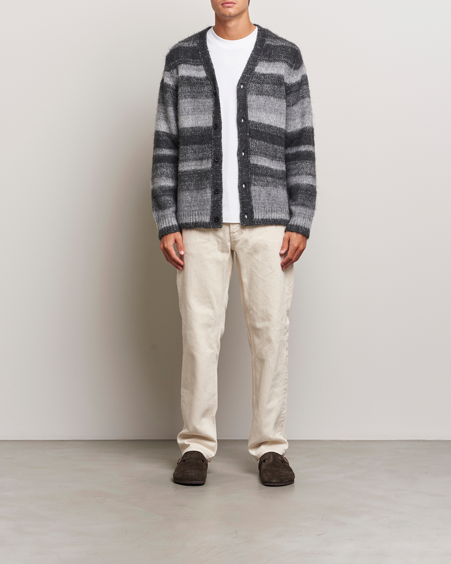Herre | Trøjer | Samsøe Samsøe | Ari Mohair Striped Cardigan Grey