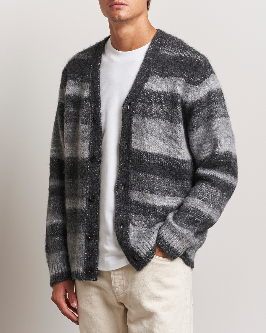 Herre | Trøjer | Samsøe Samsøe | Ari Mohair Striped Cardigan Grey